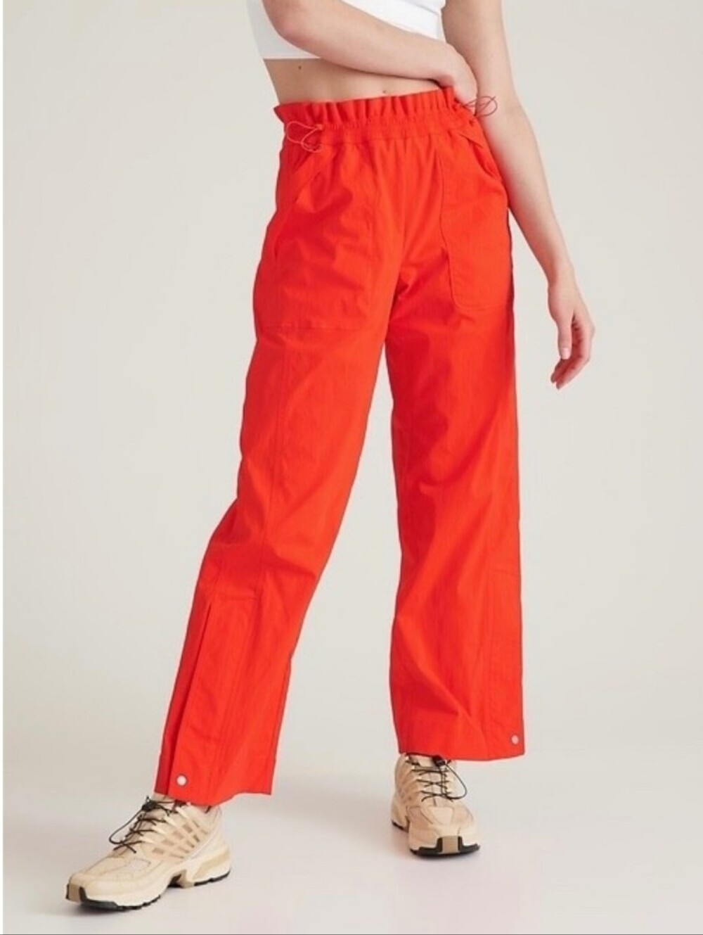 Athleta Women's Trekki Parachute Pull On Pants Size 4 Bright Red